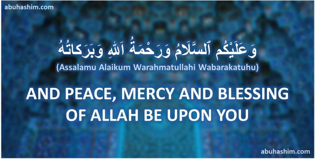Meaning of Wa Alaikum Salam Warahmatullahi Wabarakatuhu